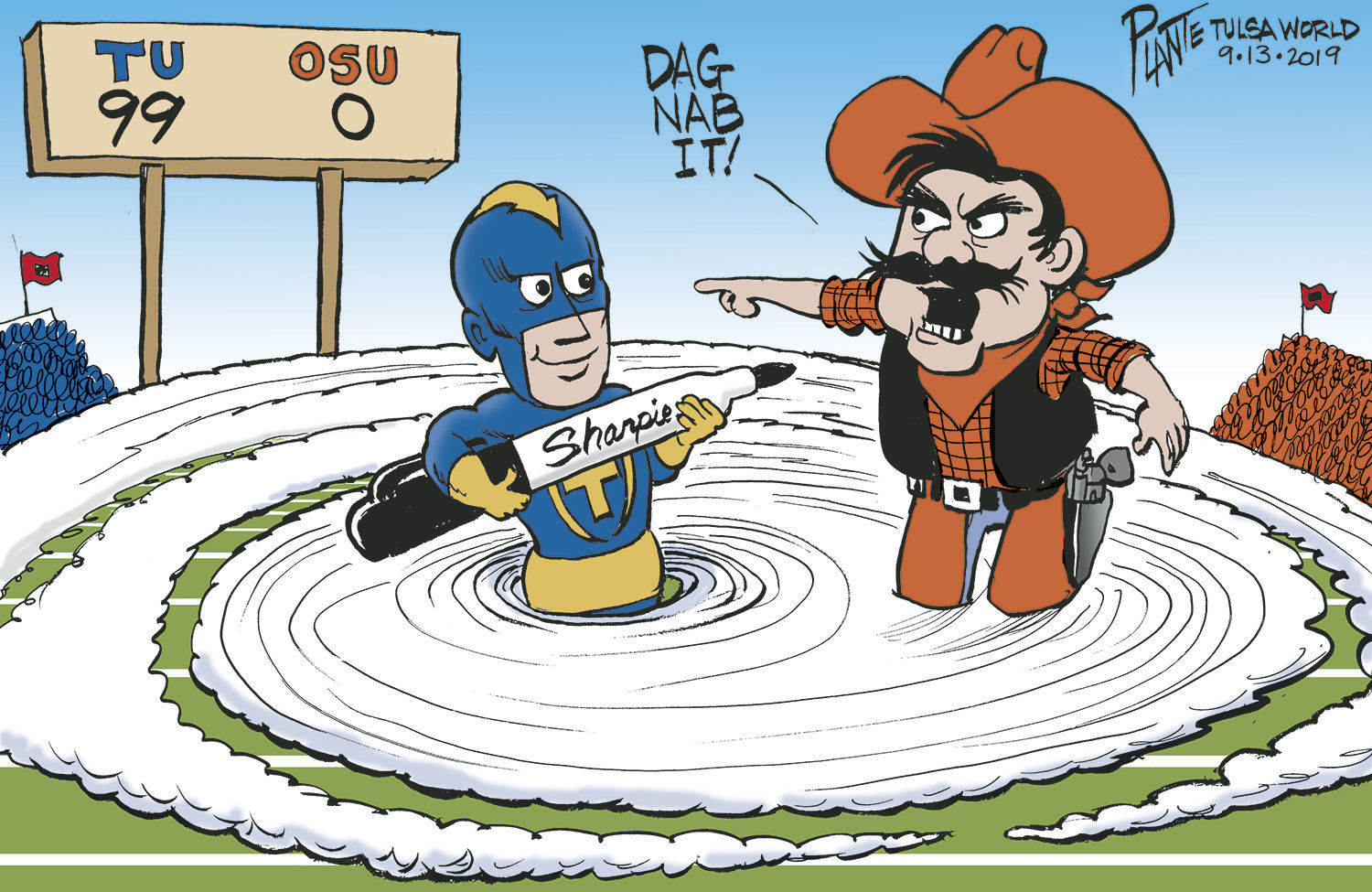 Bruce Plante Cartoon: TU vs. OSU